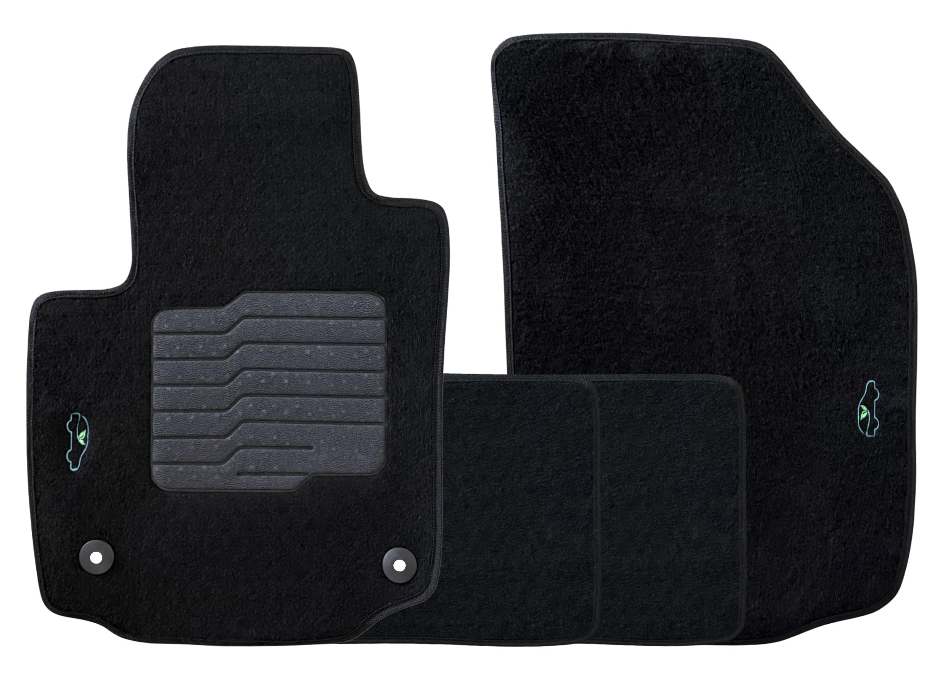 Carpet Floor Mats Custom Fit for 2018 to 2024 Chevrolet Equinox / GMC Terrain with Anti Slip Heel Pad and Safety Locks - Front and Rear - ecoMats