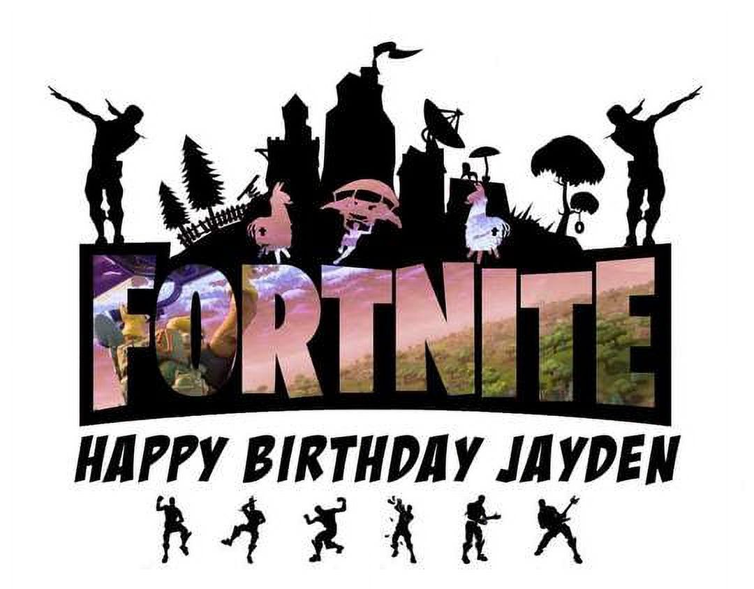 Fortnite Battle Royale Happy Birthday Personalize Edible Cake Topper Image abpid51014 - image 2 of 3