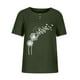 thumbnail image 4 of Fiudx Ofertas y Liquidaciones Moda Mujer Cuello Redondo Manga Corta Blusa Camiseta Impresión Suelta Tops, 4 of 5