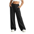 thumbnail image 2 of vzibsiv Boys Girls Sweatpants Wide Leg Fleece Lined Elastic Waist Pants with Pockets School Casual Trousers Black 14-15Y, 2 of 7