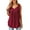 Burgundy, variant on Sleeveless T-Shirts for Women Henley V-Neck Summer Tank Top, Black XL