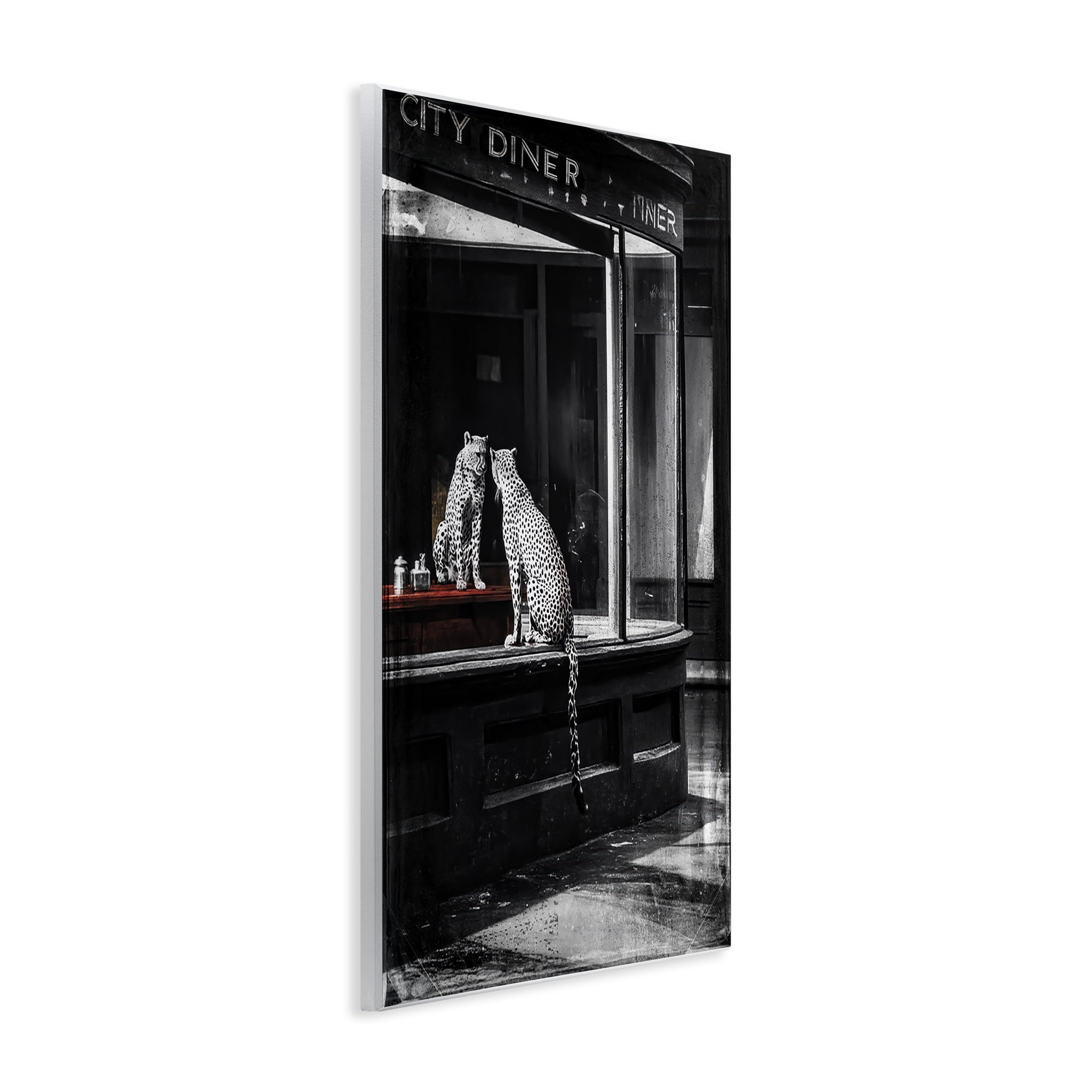Stupell Industries Diner Noir Leopard Reflection Wall Plaque Art, design by Annabelle Hall