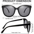 thumbnail image 2 of Gafas de sol de ojo de gato de gran tamaño, polarizadas, protección UV400 para mujeres, gafas de sol estilo ojo de gato vintage extra grandes, montura TR90, 2 of 8