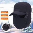 thumbnail image 3 of sunsanly Unisex Winter Hat Thickened Fleece Lined Ear Protection Windoroof Buckle Fasten Heat Retention Outdoor Skiing Skating Snowboarding Lei Feng Hat, 3 of 8