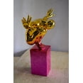 thumbnail image 4 of Olympian Stanced Man on Patterned Pink Chrome Base Resin Statue 20" x 8" x 17"H, 4 of 11