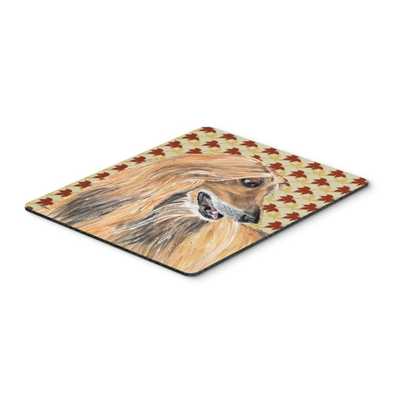 "Afghan Hound Fall Leaves Mouse Pad Hot Pad or Trivet"