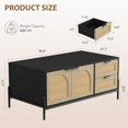 thumbnail image 4 of QinaQin 2 Tier Coffee Table with Open Shelves, Modern Industrial Small Table with Rustic Wood Finish, 4 of 7