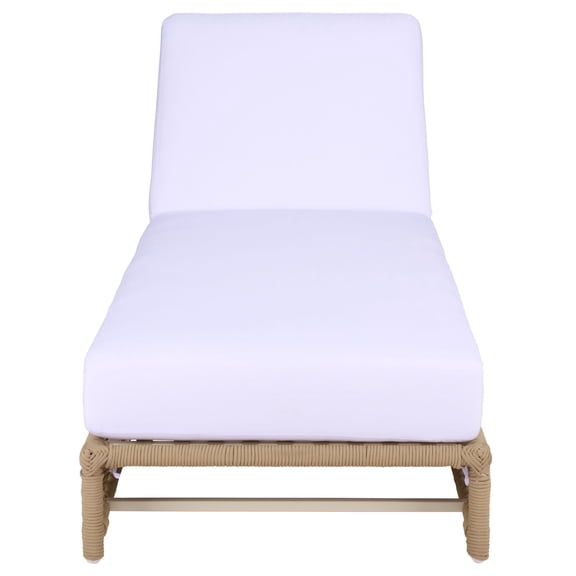 Safavieh Callan Steel Outdoor Lounge Chairs, Tan/White