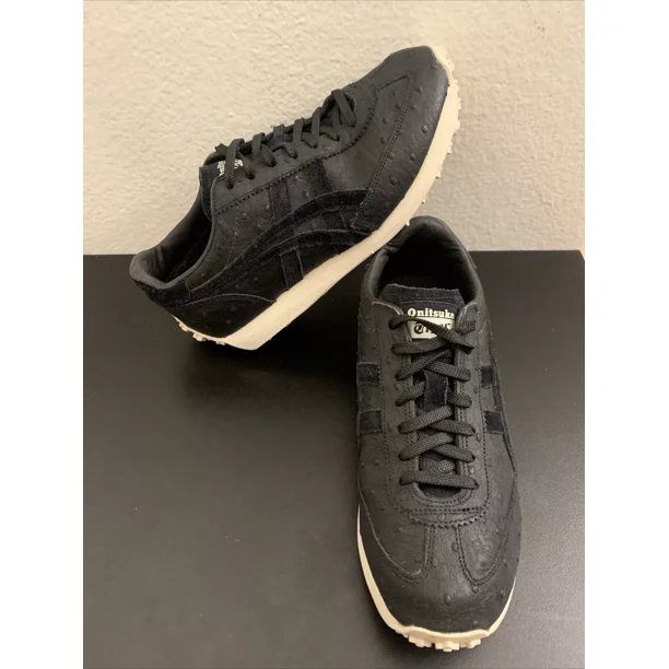 Asics Onitsuka Tiger Ostrich D5S1L Black Leather Sneakers Men's Size US 4
