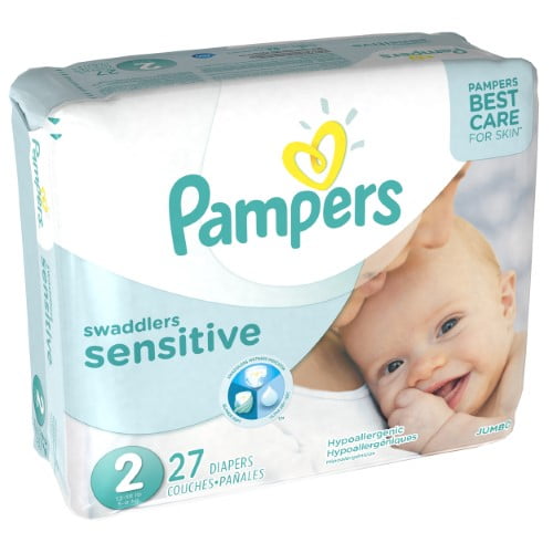 Pampers Swaddlers Couches Jetables Sensibles Taille 2, 27, JUMBO