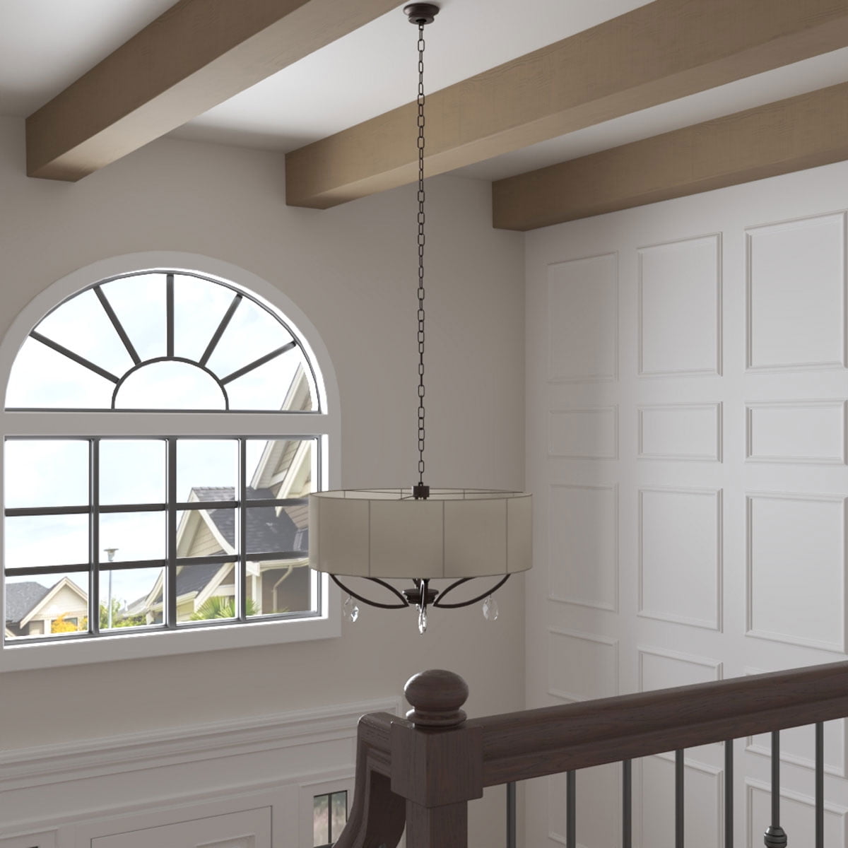 Ekena Millwork 3 1/2"W x 3 1/2"H x 144"L 3-Sided (U-Beam) Rustic Sawn HeritageTimber Faux Wood Ceiling Beam, Natural White Oak