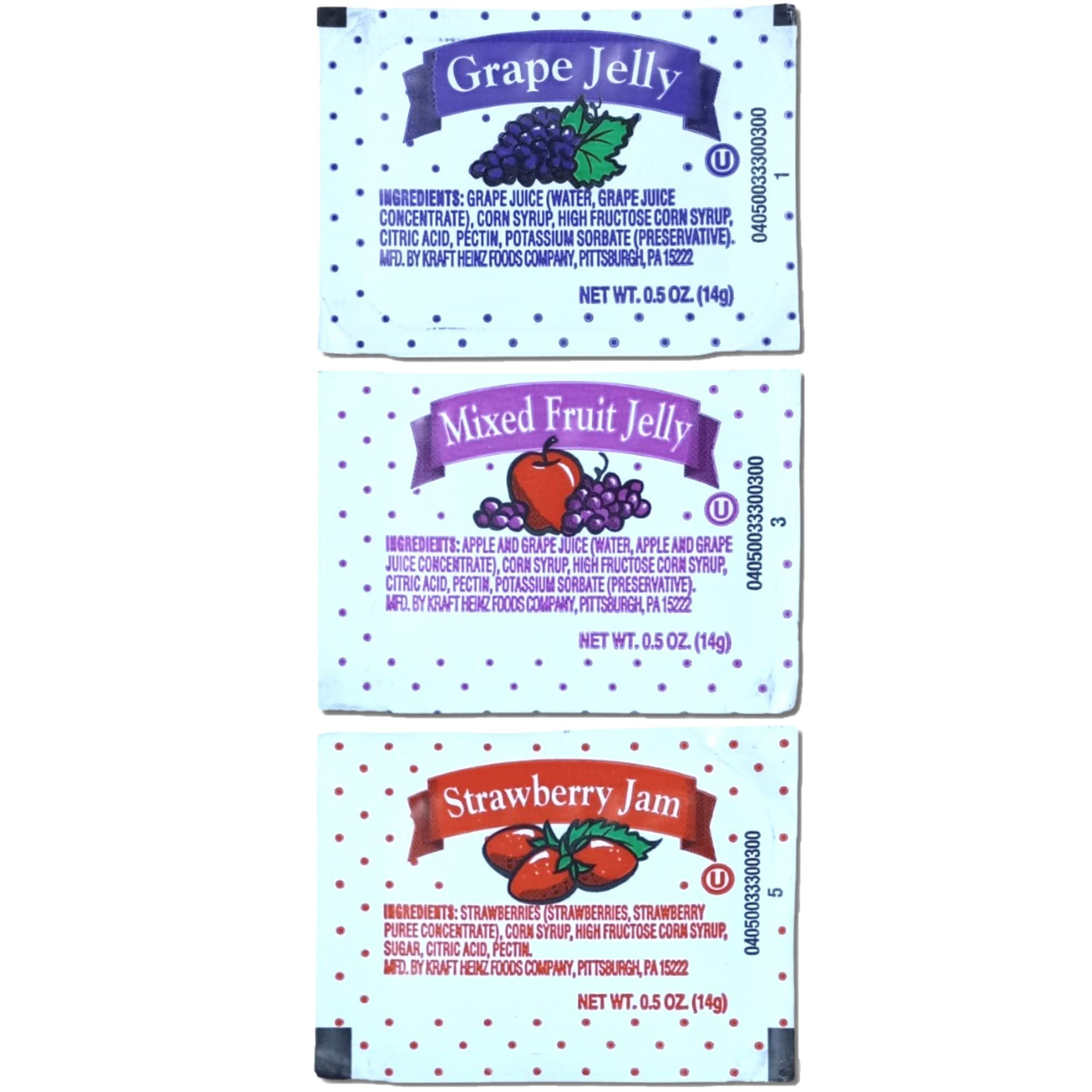 Tribeca Curations Jelly & Jam Bulk Value Pack | .5 Oz Cups | 200 Count (80 Grape, 80 Strawberry, 40 Mixed Fruit)