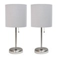 thumbnail image 1 of LimeLights Stick Lamp with USB charging port and Fabric Shade 2 Pack Set, 1 of 8