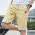 thumbnail image 5 of Pantalones cortos de lino y algodón para hombre, pantalones casuales con cordón, pantalones casuales sólidos, pantalones cortos de playa de talla grande para hombre, nuevos pantalones cortos de verano, 5 of 5