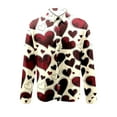 thumbnail image 4 of Valentines Day Shirt Mens, Long Sleeve Print Shirt Men, Men's Fashionable Valentine's Day Heart-Shaped Print Casual Long Sleeve Turndown Collar Blouse Shirt, 4 of 5