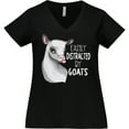 thumbnail image 3 of Inktastic Easily Distracted by Goats Cute Goat Women's Plus Size V-Neck T-Shirt, 3 of 5