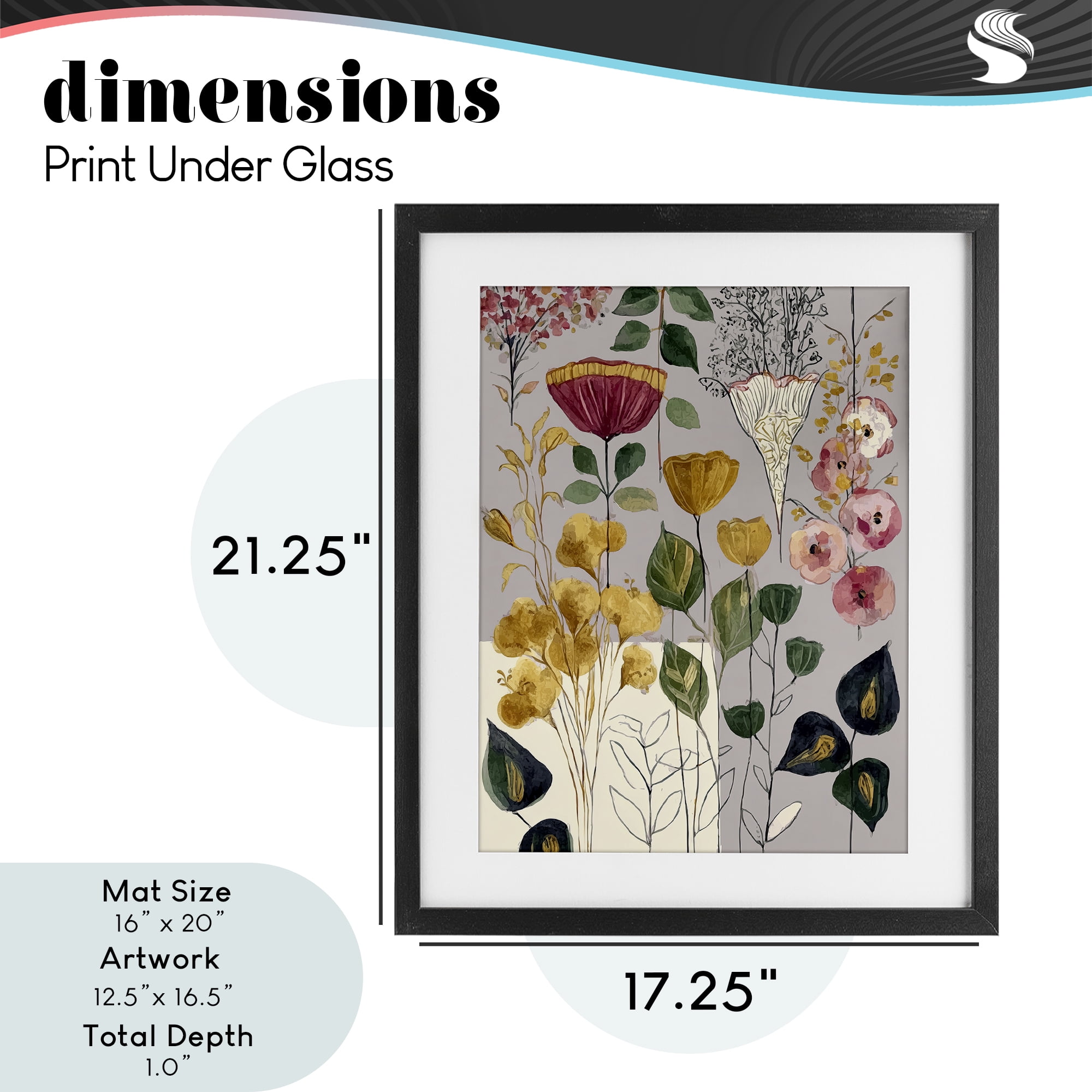 Playful Assumptions Foliage Black Framed Print Under Glass, design by Annabelle Hall