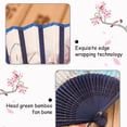 thumbnail image 3 of 2 uds ventilador plegable bambú antigua planta de viento viento chino pequeño ventilador plegable compacto, 3 of 5