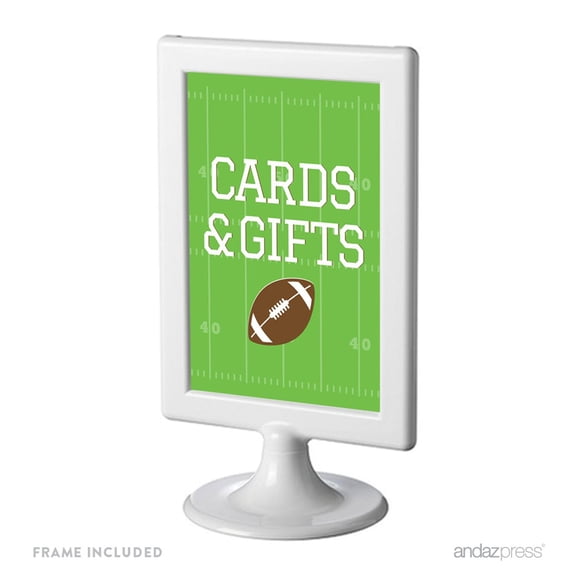 Birthday Framed Party Signs, Cards & Gifts, Football Touchdown! Party,  4x6-inch, Includes Frame