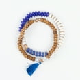thumbnail image 3 of Elsie & Zoey Paloma Ocean Mango Wood Layered Tassled Stretch Bracelet for Women, 3 of 3