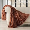 thumbnail image 2 of EVERGRACE Luxurious Soft Faux Rabbit Fur Throw Blanket, Cozy Fuzzy Plush Warm Throws for Couch Bed Sofa Chair Home Decor, Ruched Bubble Fluffy Blanket with Reversible Velvet, 50"" x 60"", Clay, 2 of 8