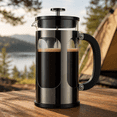 thumbnail image 3 of French Press Coffee Maker, Easy to use,Large 304 Stainless Steel Coffee Press, Cold Brew Heat Resistant Thickened Borosilicate Coffee Pot for Camping Travel Gifts, 34 Ounce, Dark Pewter, 3 of 7
