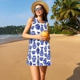 thumbnail image 3 of Fotbe Blue Vases Vestido de Verano sin Mangas para Mujer – Vestido Midi Línea A, Estilo Camiseta Floral, Vestido Playero Casual y Fluido, 3 of 7