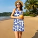 thumbnail image 3 of Fotbe Blue Vases Vestido de Verano sin Mangas para Mujer – Vestido Midi Línea A, Estilo Camiseta Floral, Vestido Playero Casual y Fluido, 3 of 7