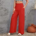 thumbnail image 2 of Uqiangy Petite Pants For Women Petite Length Wide Leg Sweatpants High Waisted Sweatpants For Women High Waisted Wide Leg Pants Loose Fitting Pants For Women Floral Pants For Women Red XL, 2 of 4