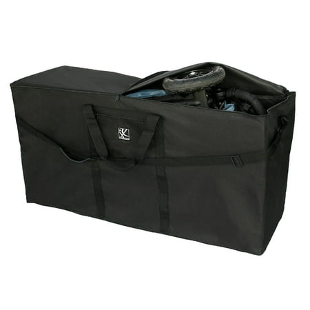 UPC: 0052678021047 | J.L. Childress Stroller Travel Bag for Single & Double Strollers – Durable and Protective Water-Resistant Stroller Bag – Carry Handles and Detachable Padded Shoulder Strap – Black