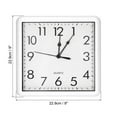 thumbnail image 2 of Uxcell 9x9 inch Wall Clock, Quartz Battery Operated Silent Non-Ticking Square Wall Clocks, White, 2 of 6
