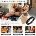 thumbnail image 5 of VNOX Leather Bracelets Mens Gifts Jewellery - To My Soulmate Bracelet Handsome Premium Leather Black Stainless Steel Magnetic Clasp Cuff Bangle for Valentine'S Day Graduation for Boyfriend, 5 of 6