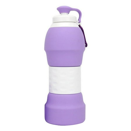 580ml Portable Collapsible Cup Retractable Food-grade Silicone Foldable Travel Water Bottle Outdoor Camping Sports Folding