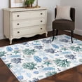 thumbnail image 3 of Blue Teal Coastal Area Rugs 4'x6', Washable Small Throw Rugs for Office Bathroom, Coral Starfish Seaside Summer Beach Indoor Outdoor Rug Non-Slip Low Pile Carpet Runner Reversible Floor Mats, 3 of 8