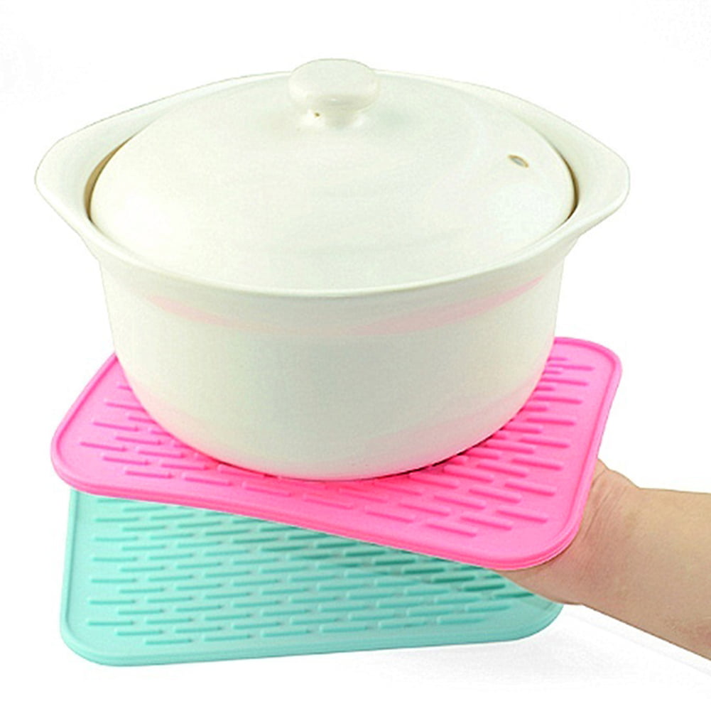 Shulemin Silicone Heat Resistant Table Mat Non-slip Pot Pan Holder Pad  Cushion,Green