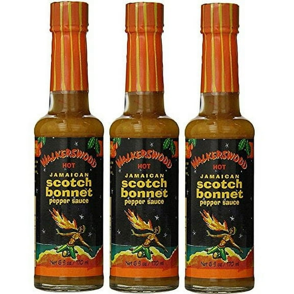 Walkerswood HOT Jamaican Scotch Bonnet Pepper Sauce Pack of 3 Bottles at 6oz Each