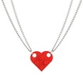 thumbnail image 1 of Collar con colgante en forma de corazón de ladrillo colorido para parejas, llavero de amistad, conjunto de joyas de rompecabezas hecho con elementos de San Valentín, 1 of 4