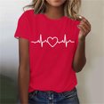thumbnail image 5 of Otvok Ladies Casual Pullover Round Neck Short Sleeve Valentine'S Day Tops, 5 of 6