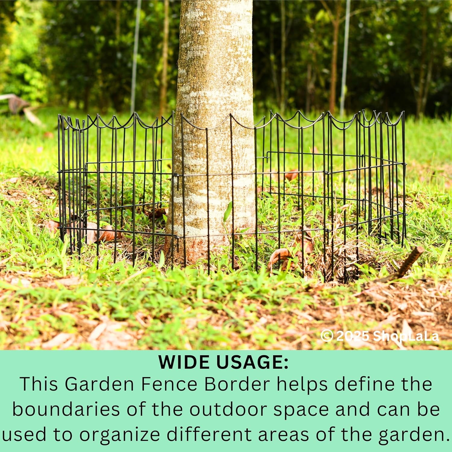 Rustproof Black Metal Garden Fence Border 20 Panels 12in x 16.5in Decorative Pet Barrier for Yard  Outdoor Use