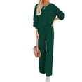 thumbnail image 1 of Fashnice Ensembles de Survêtements pour Femmes Col Rond Ensemble de Jogging à Manches Longues Coupe Ample Haut Court Pantalon Grand Vert Foncé L, 1 of 3