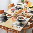 thumbnail image 2 of Gray Black Gold Marble Pattern Summer Placemats Table Placemats Set Of 4-Linen Kitchen Washable Placemats Table Mats 11.8"x17.7" Non-Slip Heat Resistant, 2 of 6