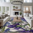 thumbnail image 3 of Large Area Rugs for Living Room Bedroom, Spring Flowers 6'x9' Rug Washable Carpet Runner Indoor Outdoor, Purple Hydrangea Orchid Floral Country Beige Non Slip Floor Mats Rug for Kitchen, Playroom, 3 of 8