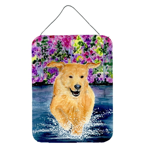 Carolines Treasures SS8627DS1216 Golden Retriever Aluminium Metal Wall or Door Hanging Prints, 16" x 12", Multicolor
