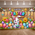 thumbnail image 3 of LUUFILx Easter Banner Easter Bunny Egg Decoration Background Hanging Door Banner for Easter Party Home Patio Door Decoration, 3 of 7