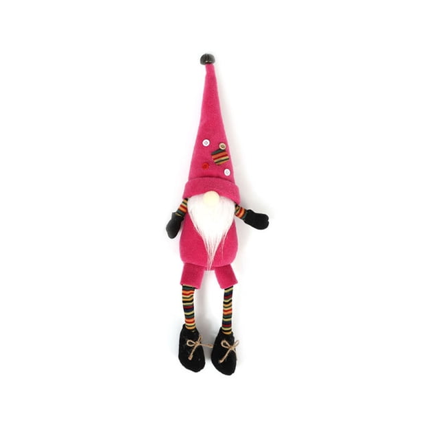 Advancent Gnomo de Navidad Decoración Adornos para el hogar Festival Muñecas Accesorios Año Nuevo Navidad Pierna larga Muñeco de peluche Kits de decoración para fiestas Rosa roja