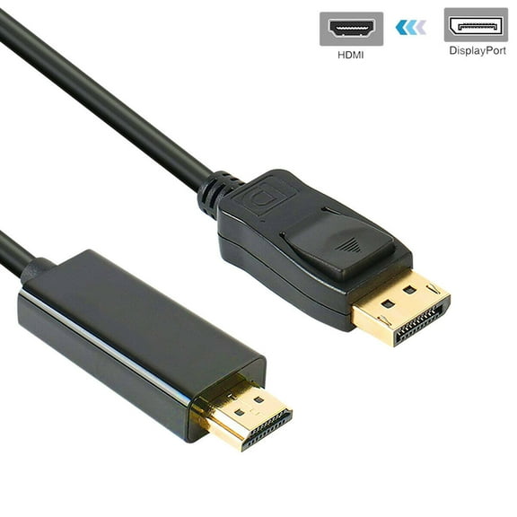 Simyoung DP to HDMI Cable 6FT Gold Plated DisplayPort Display Port to HDMI Cable 1080p Full HD For PC HDTV,Monitor,Projector