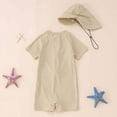 thumbnail image 4 of BreezyBloom Boys Stripe Rash Guard One Piece Swimsuit Sun Hat Bathing Suit,2-Piece,Sizes 2-3M, 4 of 5