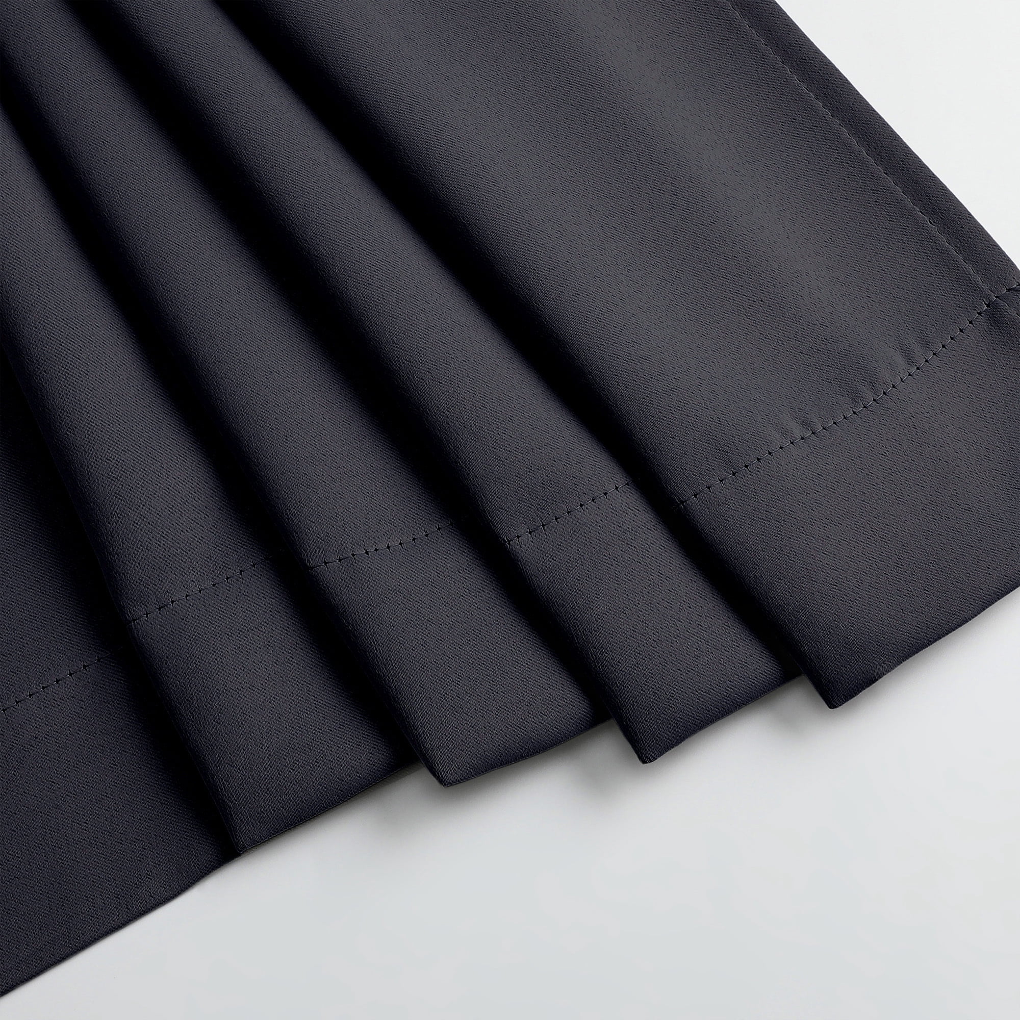 MKHILL Aether Black Blackout Curtains 84Inch Length 2 Panels, Thermal Insulated Drapes for Bedroom Living Room, Each 50"W x 84"L, Black