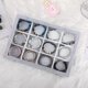 thumbnail image 3 of Organizador de joyas, caja de almacenamiento de 12 rejillas con tapa de metal, caja de almacenamiento de joyas para relojes, anillos, aretes, pulseras, color gris, 3 of 5