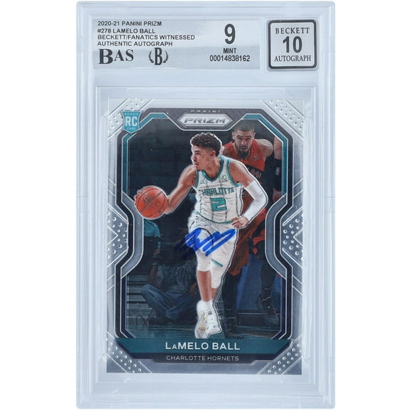 LaMelo Ball Charlotte Hornets Autographed 2020-21 Panini Prizm 5 #278 Beckett Fanatics Witnessed Authenticated 9/10 Rookie Card - Fanatics Authentic Certified